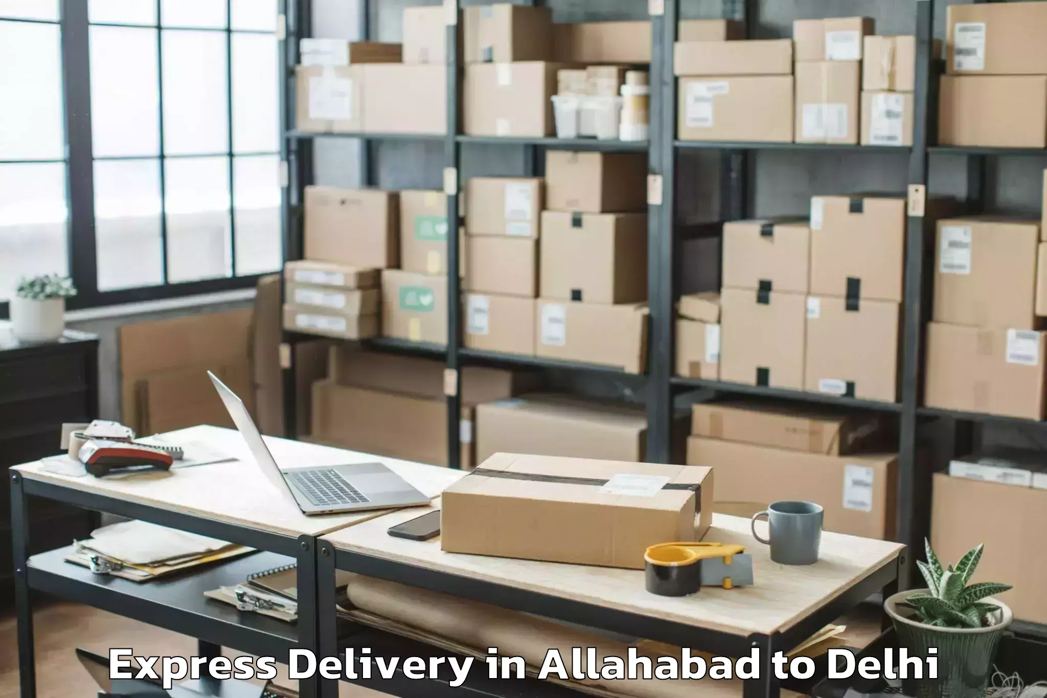 Reliable Allahabad to Ambience Mall Rohini Express Delivery